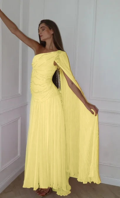 Blushing Pink One Shoulder Sheath Evening Dress With Beadings