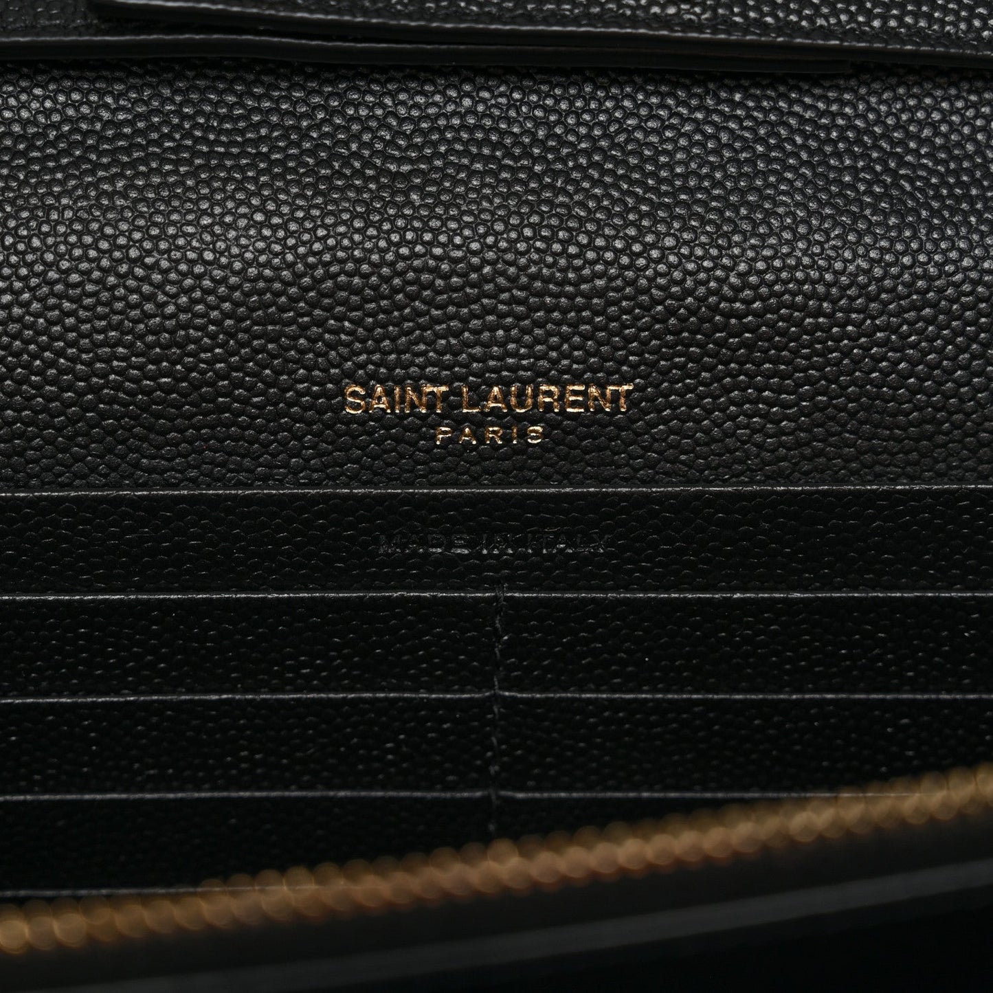 Grain De Poudre Matelasse Chevron Monogram Chain Wallet Black