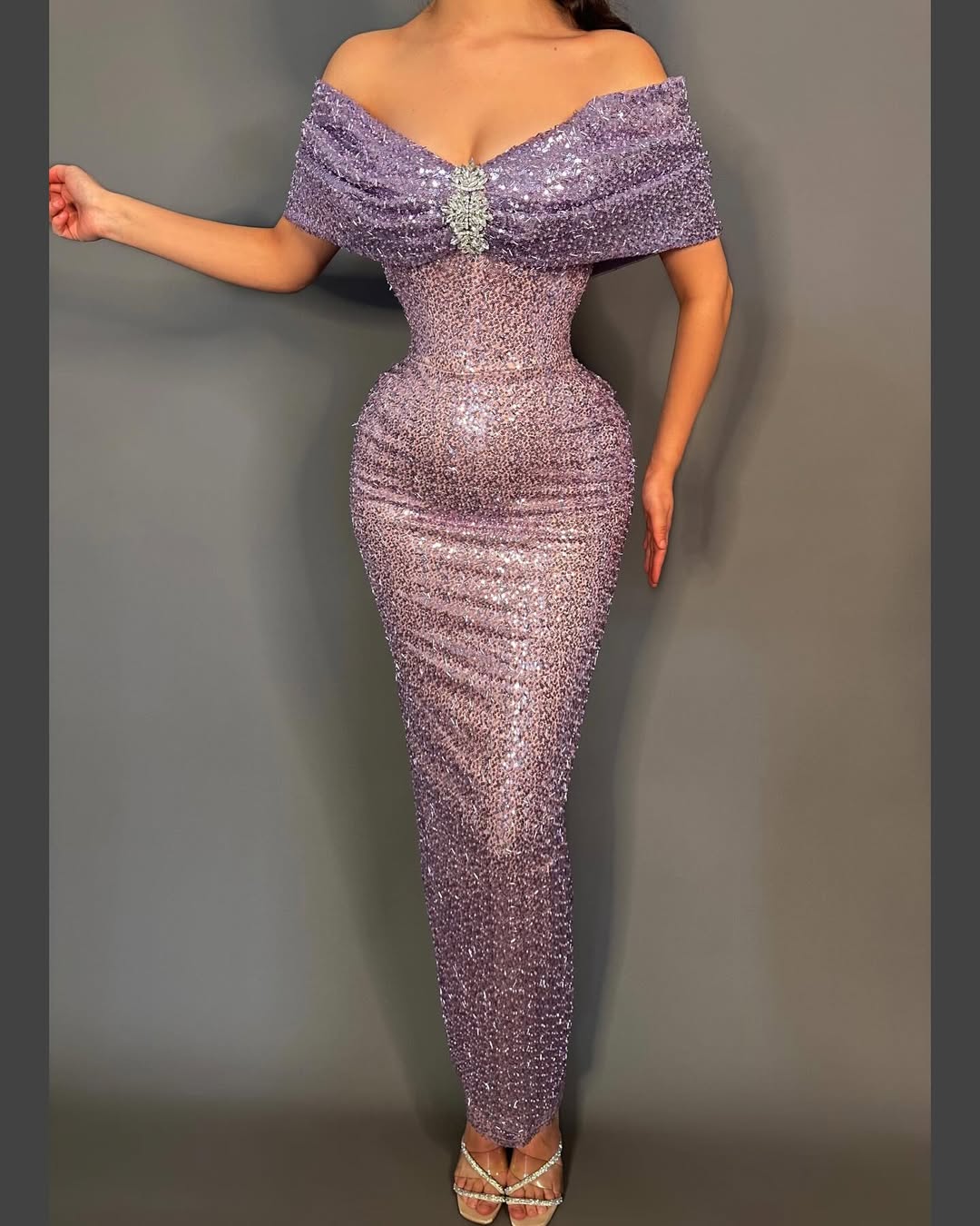 Sleeveless Off-Shoulders Strapless Sequins Mermaid Prom Dress With Beads