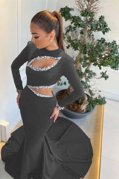 Amazing Black Mermaid Evening Dress With Appliques For Party