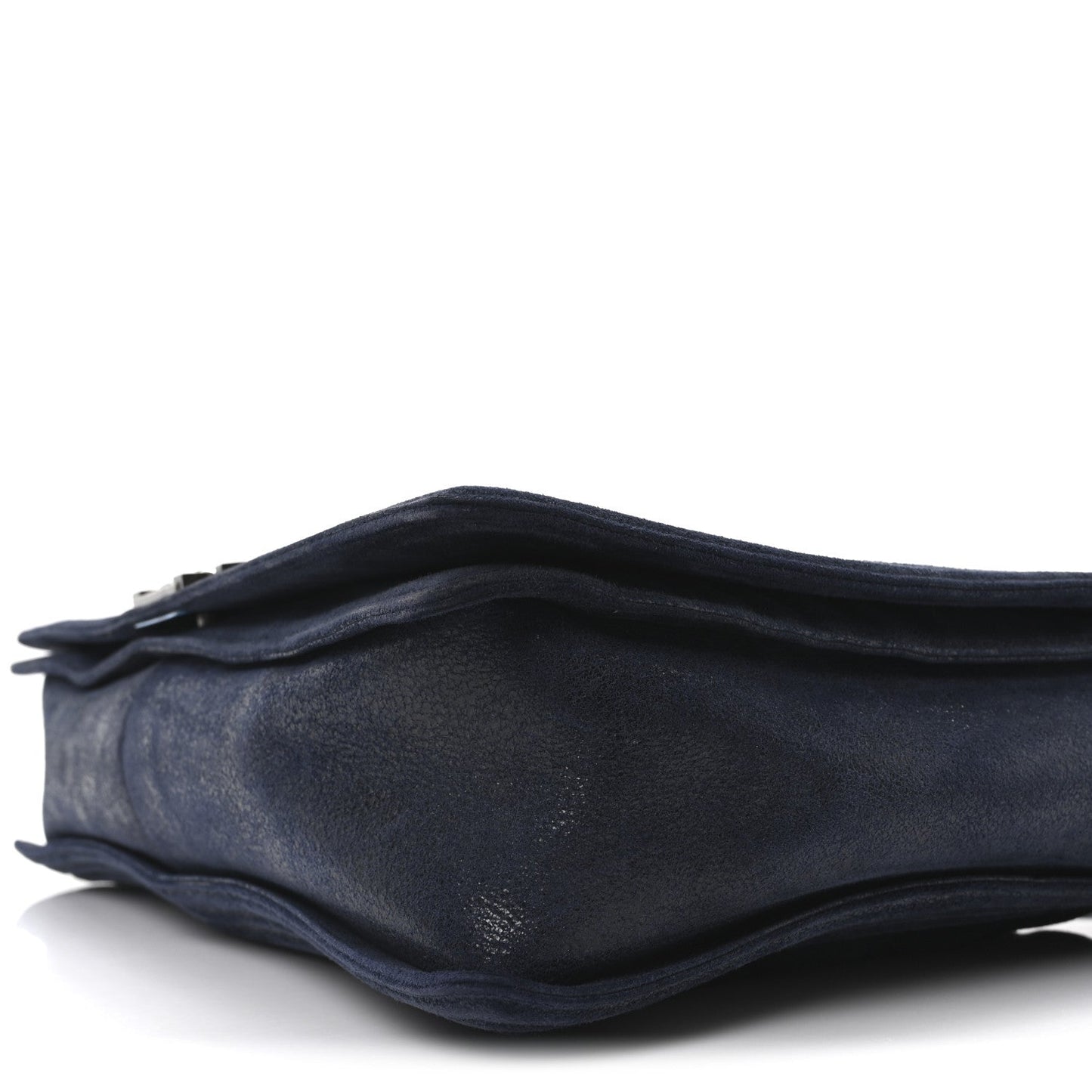 Iridescent Calfskin Large Gentle Boy Flap  Navy Blue