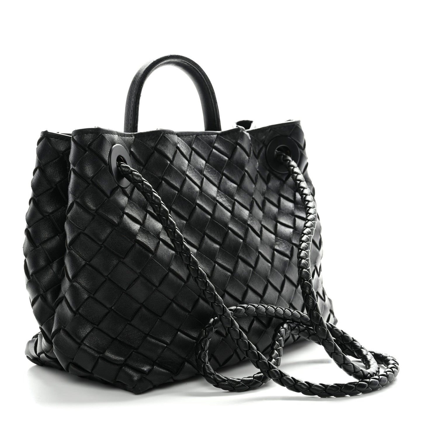Nappa Intrecciato Small Andiamo Shoulder Bag Black