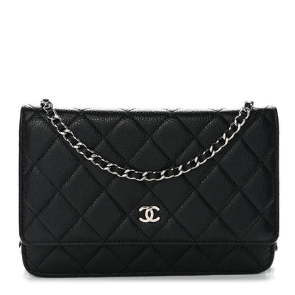 Caviar Quilted Wallet On Chain WOC Black