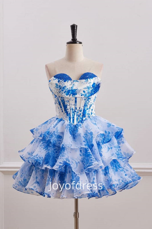 A-Line Sweetheart Strapless Appliques Homecoming Dress
