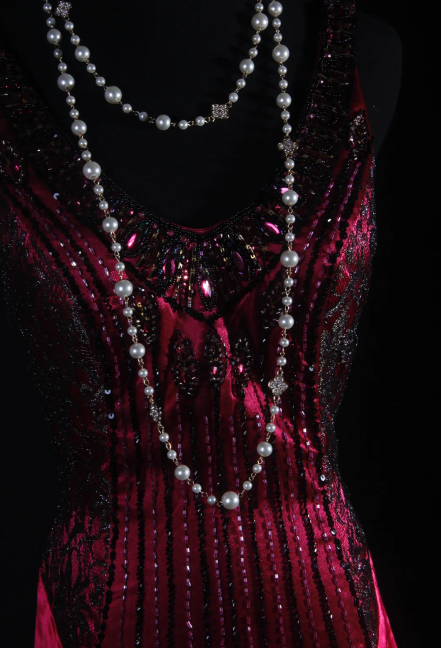 Charming V Neck Hot Pink Satin Beaded Mermaid Long Party Dress Birthday Evening Gown D2221