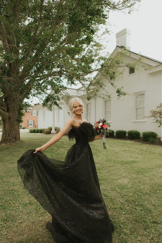 Elegant Black Prom Dress Party Dress Long Prom Gown SH1069