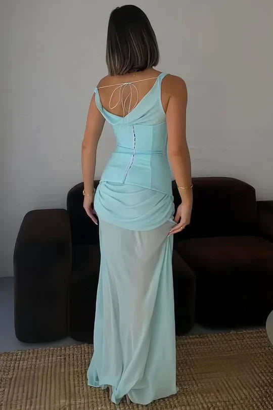 Asymmetrical Sleeveless Empire Chiffon Party Prom Dress