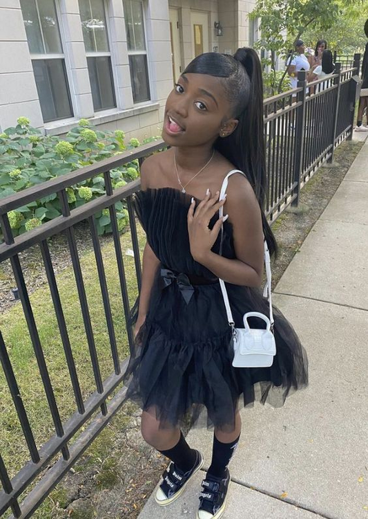 Simple Tulle 16th Birthday Outfit Hoco Dress Black Short Ruffles Homecoming Dress SH1457