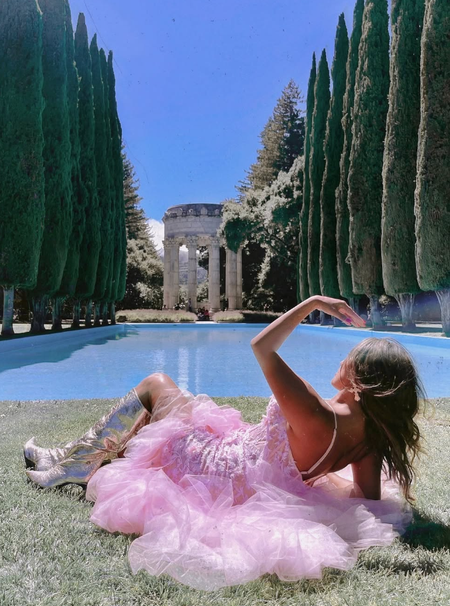 Princess Mermaid V Neck Corset Appliques Pink Tulle Prom Dress Evening Dress SH2165