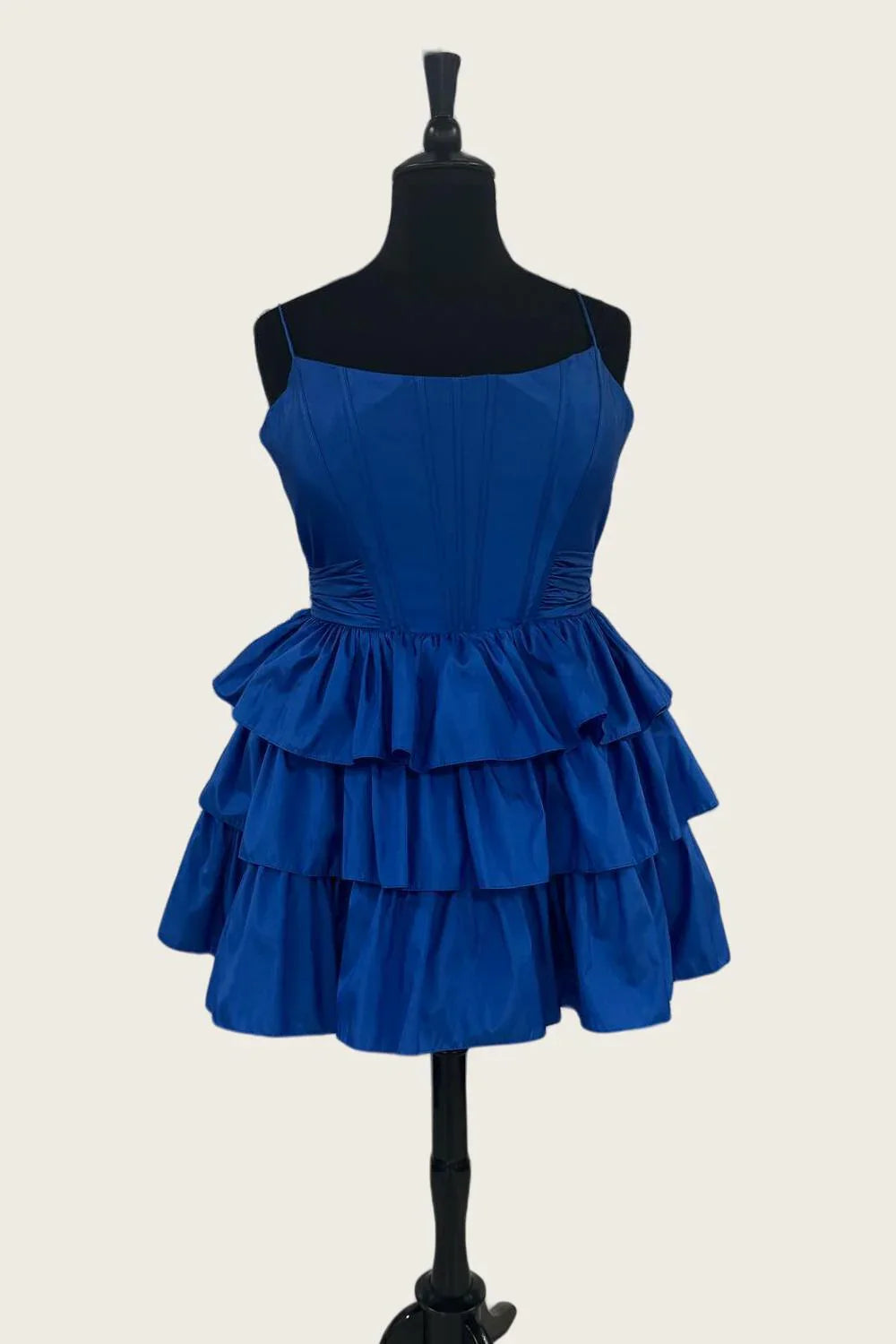 Bateau Spaghetti Straps Satin A-Line Homecoming Dress With Bow