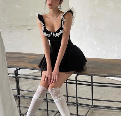 Black Homecoming Dress A-line Sleeveless Birthday Dresses ED04431