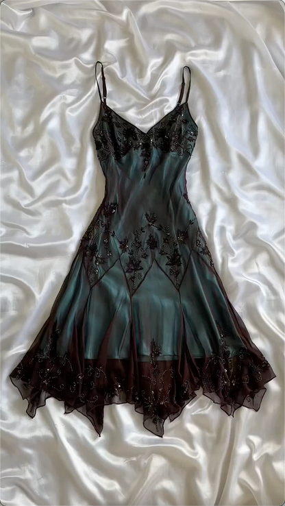 Sexy Mermaid Spaghetti Straps Floor Length Beads Evening Dress Prom Dresses SD1602
