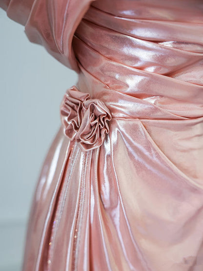Sexy A Line Off The Shoulder Sequin Pink Long Prom Dresses Evening Gowns S3813