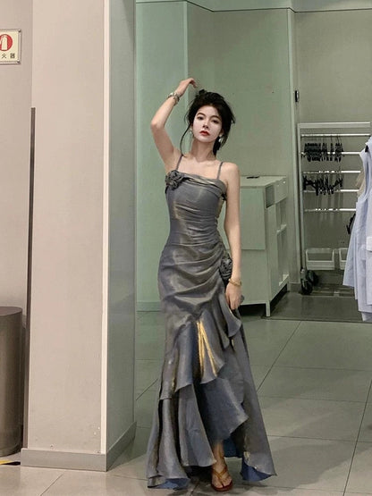 Classy Sheath Sweetheart Sleeveless Satin Burgundy Long Prom Dresses SD2399