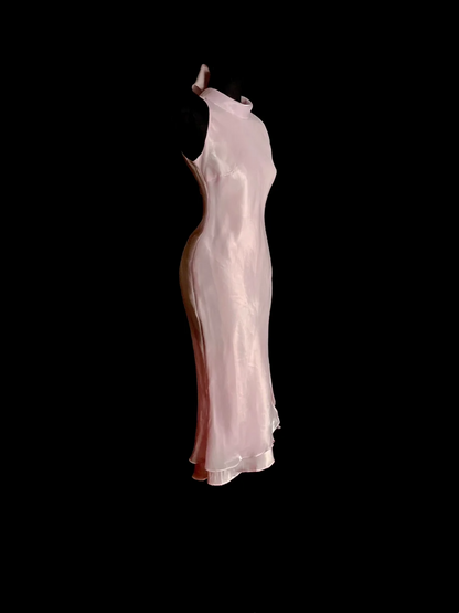 Unique Sheath High Neck Tea Length Formal 7th Grade Pink Homecoming Dresses Middle School Mid Length Prom Dress Hoco Outfits DH1320
