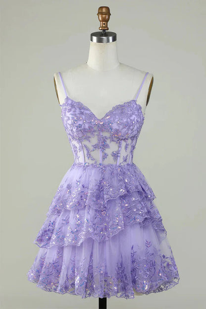 Unique A line Spaghetti Straps Blue Lace Short Mini Formal 7th Grade Homecoming Dresses Middle School Short Cocktail Night Dress Hoco Outfits DH1513