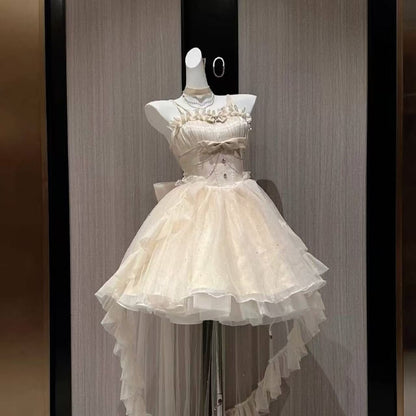 Gothic Ball Gown Spaghetti Straps Ivory Formal 8th Grade Homecoming Dresses Middle School Lolita Dress Lolita Outfits DH1631