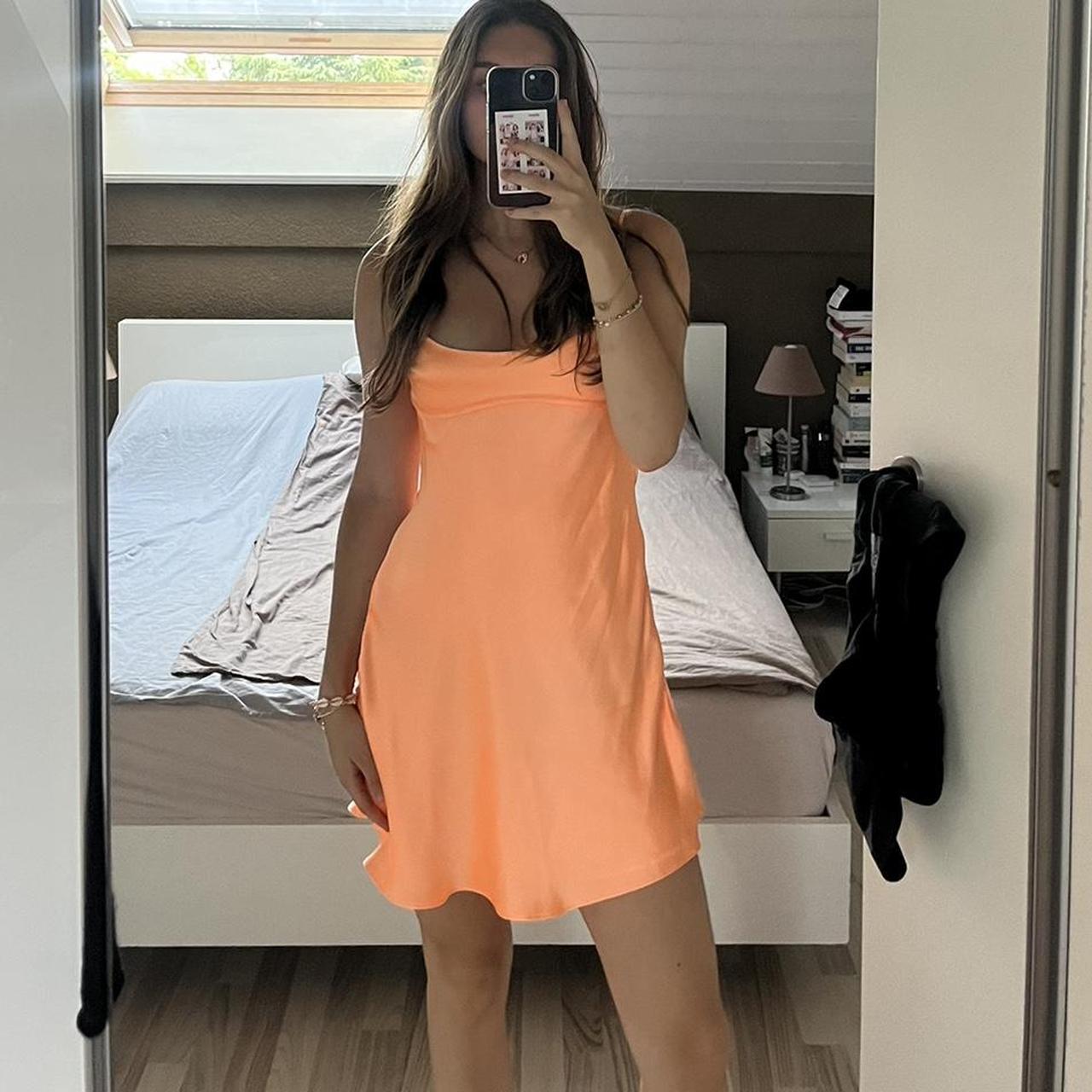 Modest A line Spaghetti Straps Orange Satin Short Formal 8th Grade Homecoming Dresses Middle School Semi Mini Formal Hoco Dress Backless Cocktail Outfits DH1722