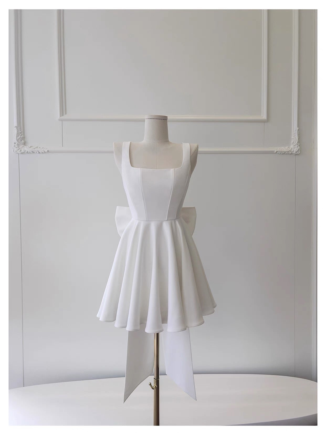 Modest A Line Square Neck White Formal 8th Grade Homecoming Dresses Middle School Short Birthday Gowns Graduation Dress Hoco Outfits DH2124
