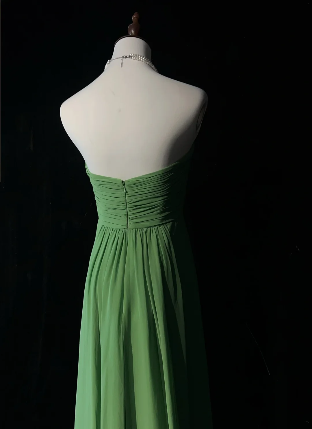 Retro A Line Sweetheart Green Chiffon Sleeveless Pleated Long Prom Dresses Party Dress 21st Birthday Outfits Graduation Dresses DH2668