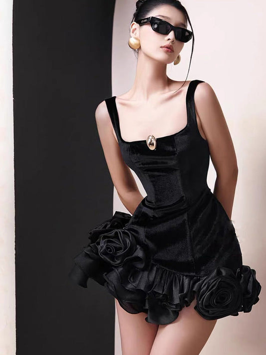 Pretty Sheath Square Black Velvet Short Formal 8th Grade Homecoming Dresses Summer Middle School Hoco Dress Homecoming Outfits DH424