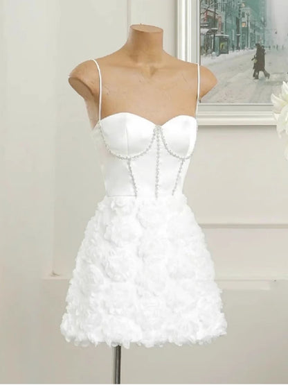 Trendy A Line Spaghetti Straps Mini Short Formal 8th Grade Homecoming Dresses Summer Middle School Hoco Dress Homecoming Outfits DH434
