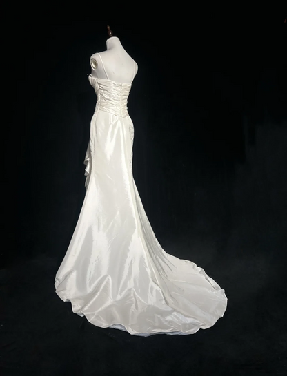 Retro Wedding Dress 1950s 1940s Mermaid Spaghetti Straps Long Wedding Dresses Bridal Gowns Brides Gown DH556
