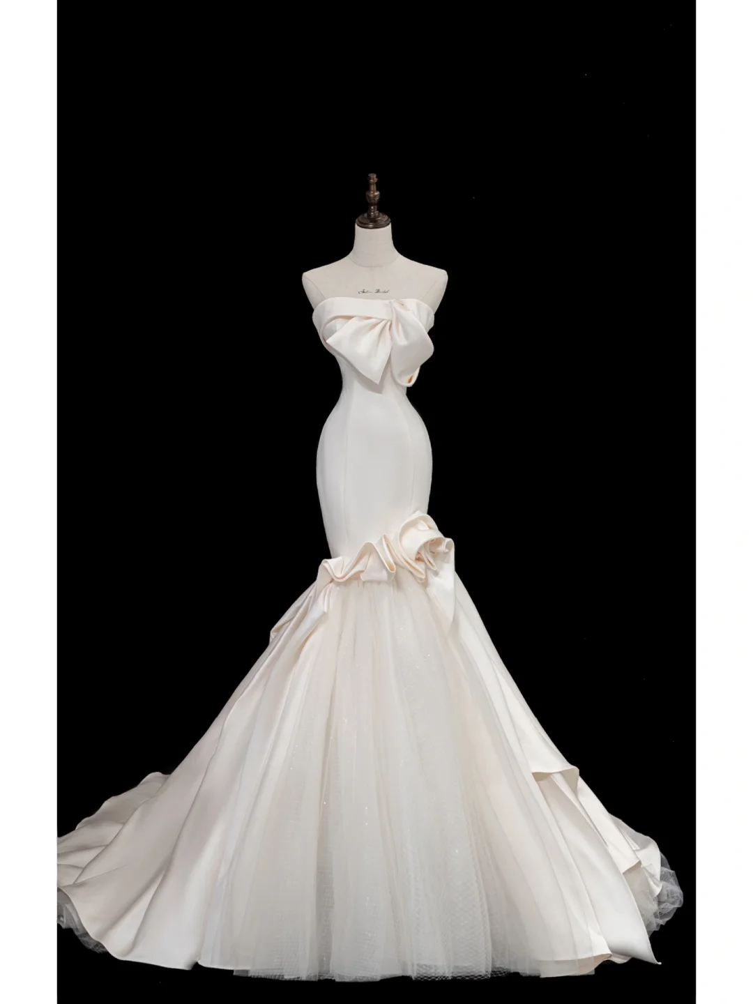 Timeless Bridal Gown Mermaid Strapless Satin Long Wedding Dresses Elegant Bridal Gowns DH874