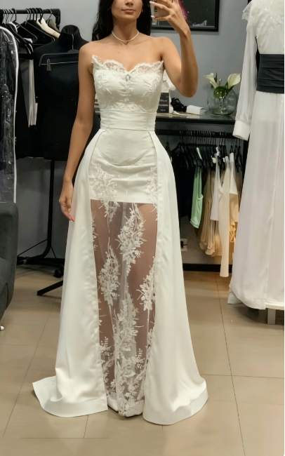 Princess Bridal Dress Sheath Sweetheart Sleeveless Lace White Wedding Dresses Pretty Bridal Gowns DH955