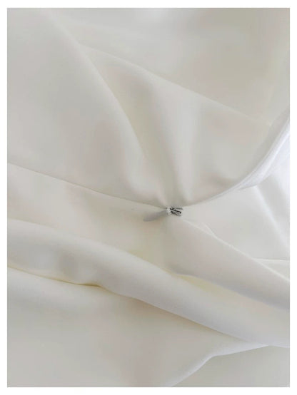 Cute A line Square Neck Short Satin White Formal 8th Grade Homecoming Dresses Summer Middle School Hoco Dress Homecoming Outfits DH97