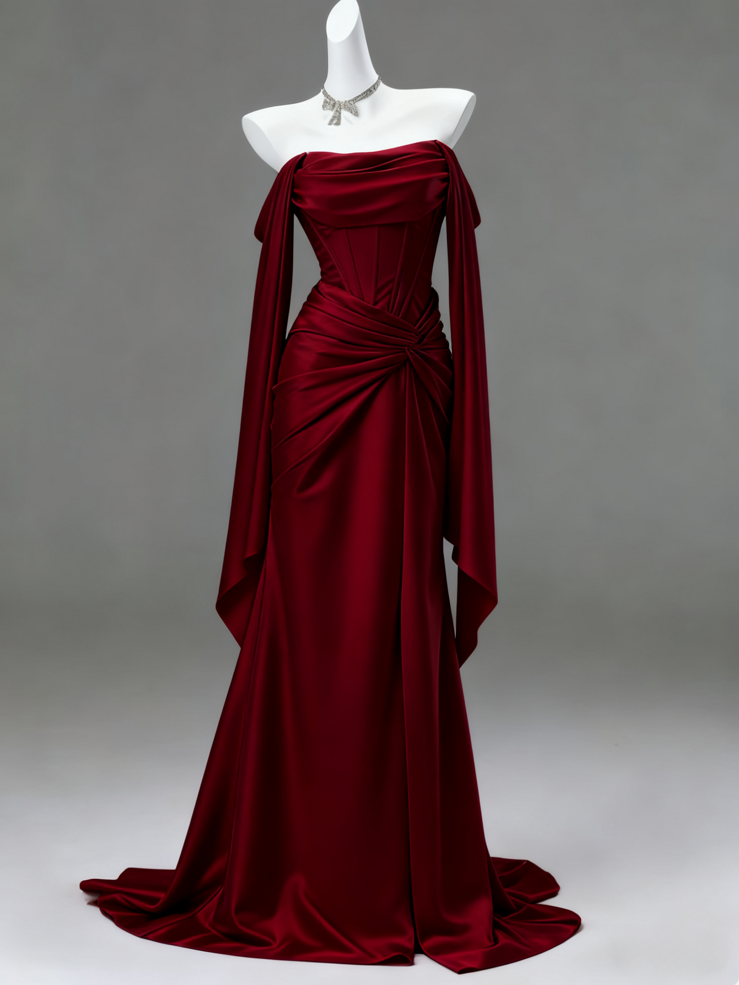 Elegant Sheath Light Champagne Long Prom Dresses; Satin Light Champagne  Evening Dresses DP04009