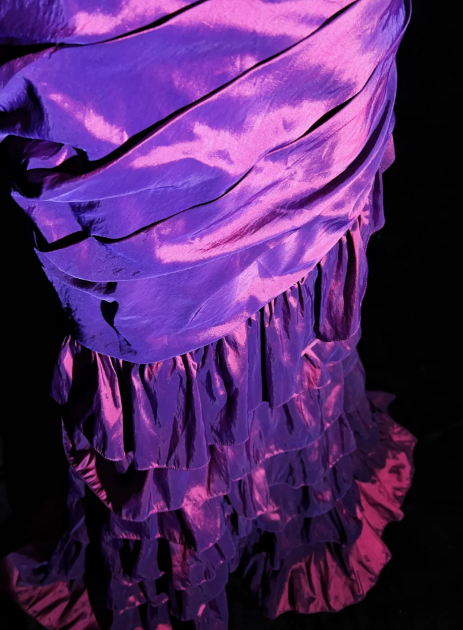 Retro Strapless Mermaid Long Prom Dresses Satin Purple Birthday Drseses Sleeveless Evening Dresses DP04455