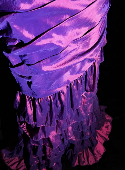 Retro Strapless Mermaid Long Prom Dresses Satin Purple Birthday Drseses Sleeveless Evening Dresses DP04455