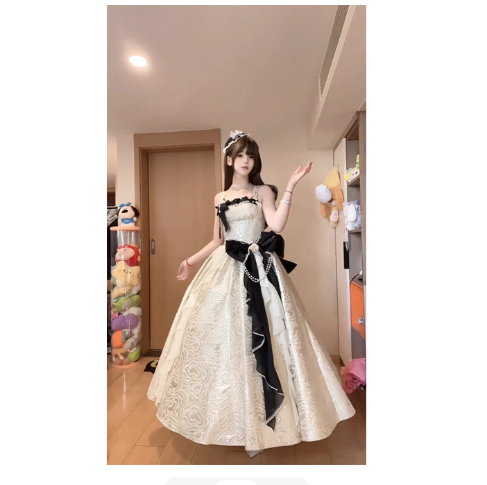 Cute Spaghetti Straps  A-Line Lolita Dresses  Sleeveless Pink Birthday Dresses Satin Party Dresses DP04560