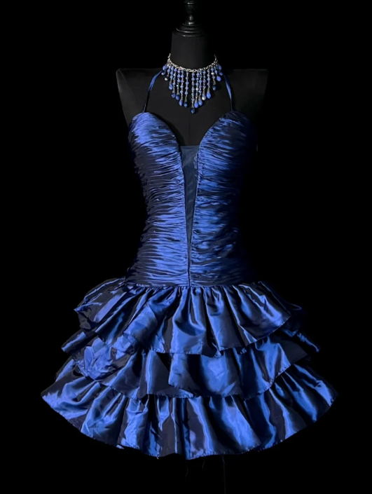 Elegant Green Short Prom Dresses Halter A-Line Birthday Dresses Satin Sleeveless Party Dress DP04733