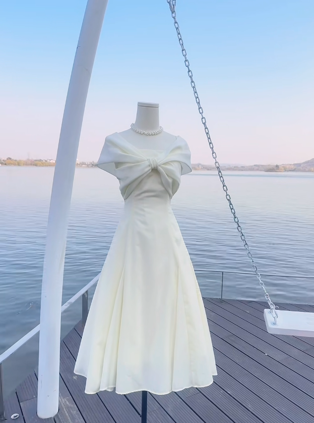 Cute A-line White Short Prom Dress Chiffon Cup Sleeves Party Dress Birthday Dress DP04813
