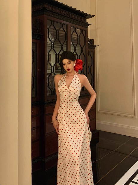 Elegant A line White Polka Dots Sleeveless 21st Birthday Dress Party Gown Birthday Outfits Birthday Dress Ideas For Women DP1291