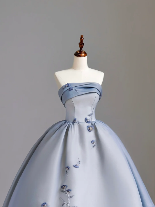 Elegant Glamour Ball Gown Strapless Blue 21st Birthday Dresses Party Gown Birthday Outfits Birthday Dress For Women DP1528