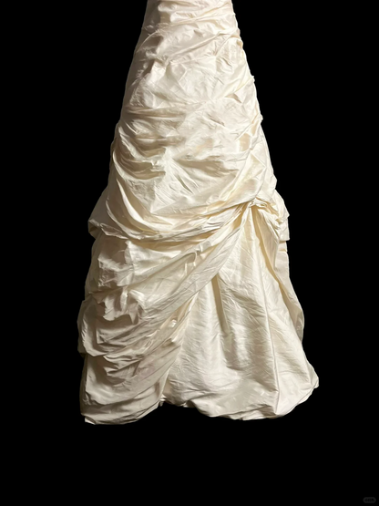 Vintage Wedding Dress Mermaid Sweetheart Ivory Long Wedding Dresses Retro 1970s Bridal Gowns DP2055