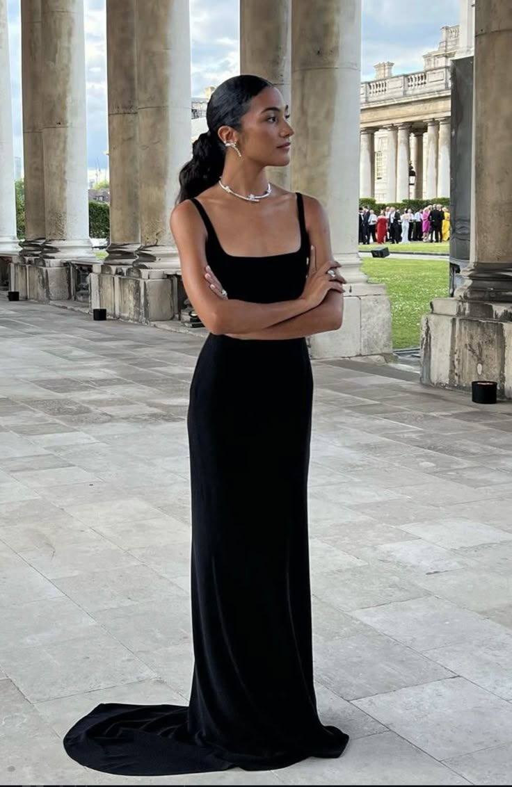 Simple Sheath Square Neck Black Evening Dresses Formal Summer Wedding Guest Dresses Wedding Guest Outfits DP2183