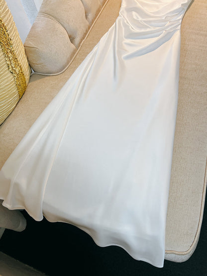 Sexy Sheath One Shoulder Pink Satin Prom Dresses Formal Summer Wedding Guest Dresses Wedding Guest Outfits DP2282