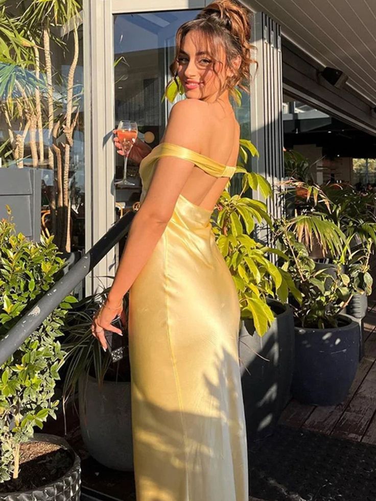 Sexy Off The Shoulder Sheath Satin Long Prom Dress Backless Evening Dresses DP310