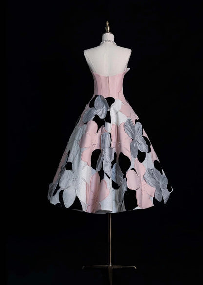 Fairy Chicken Heart A-Line Short Prom Dress with Appliqué, Pink Birthday Dress DP3789