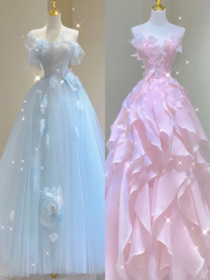 Pretty Ball Gown Strapless Long Prom Dresses Graduation Dress High School Classy Evening Dresses DP384
