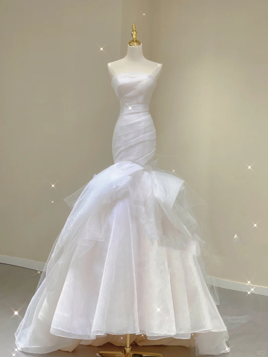 Simple Mermaid Strapless Long White Wedding Dresses Summer Brides Dress DP385