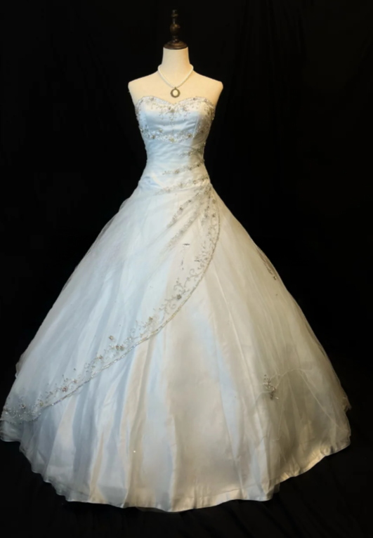 Vintage Ball Gown Tulle Long Wedding Dresses, Beaded White Bridal Gowns, Sleeveless Bridal Dresses DP3986