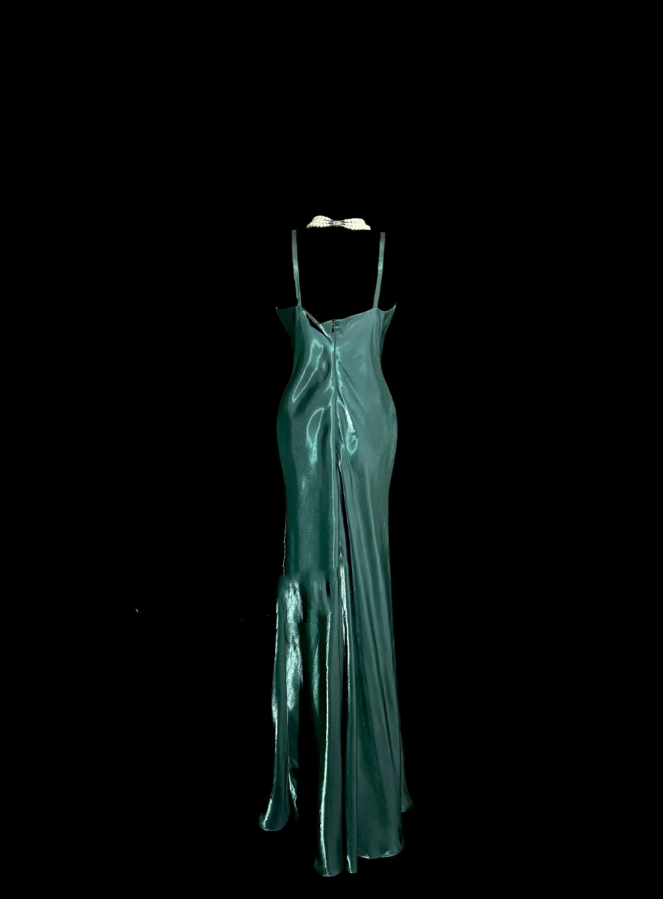 Vintage Sheath Spaghetti Straps Blue Mother Of Bride Dress Party Gown Floor Length For Summer Women DP908