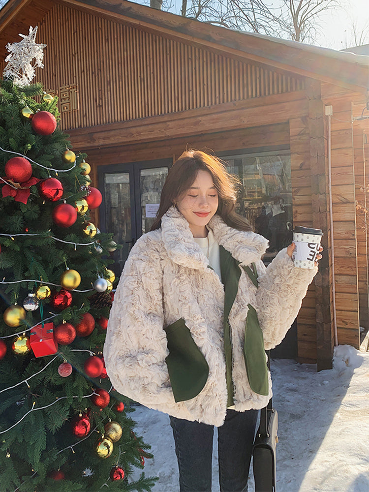 Padded Jacket With Imitation Mink Fur HZ1024