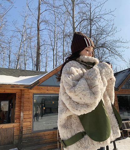 Padded Jacket With Imitation Mink Fur HZ1024