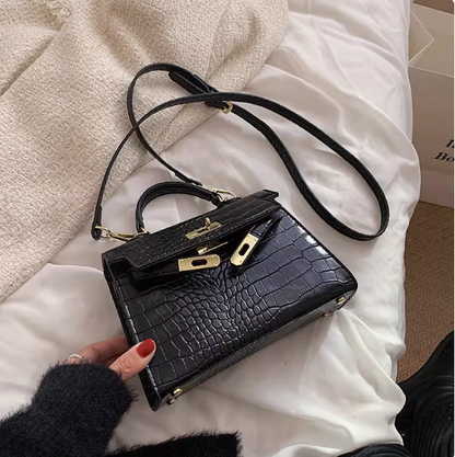 Black bag new style bag women's fashion high-end crocodile pattern crossbody stylish handbag ED0086